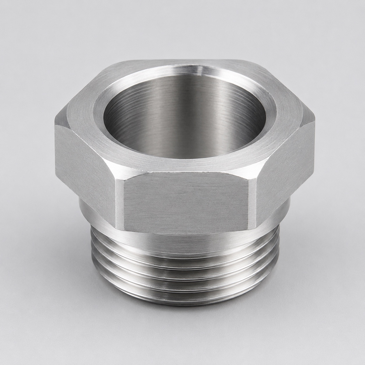 Silver Hex Threaded Bush manufactured by Geeta Products Jamnagar